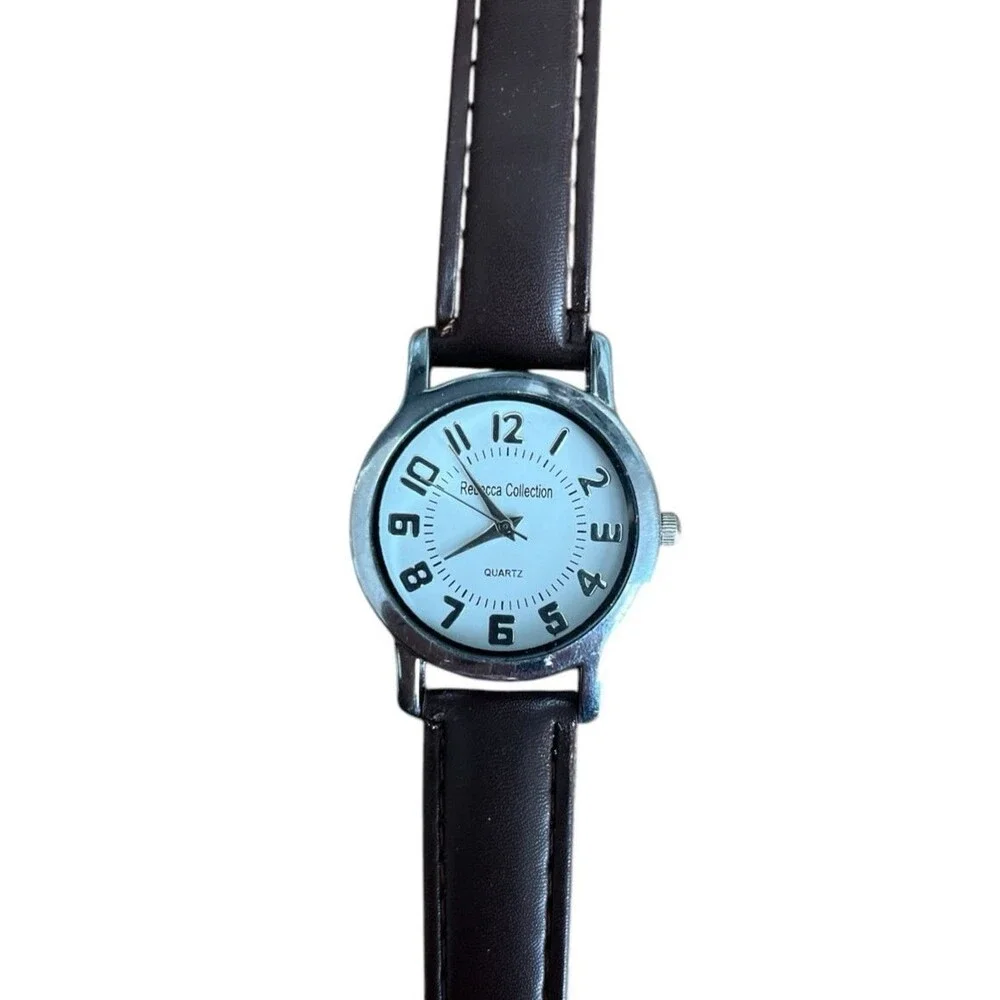 Rebecca Collection Ladies Fashion Wristwatch Brown Strap New Battery